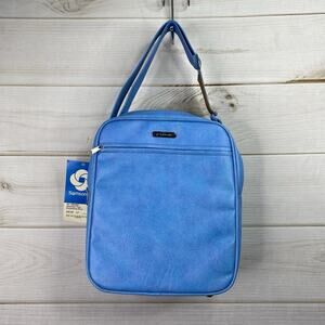 RETRO Vtg Samsonite Silhouette Weekender Bag Luggage Blue/Blue Shoulder Tote NOS